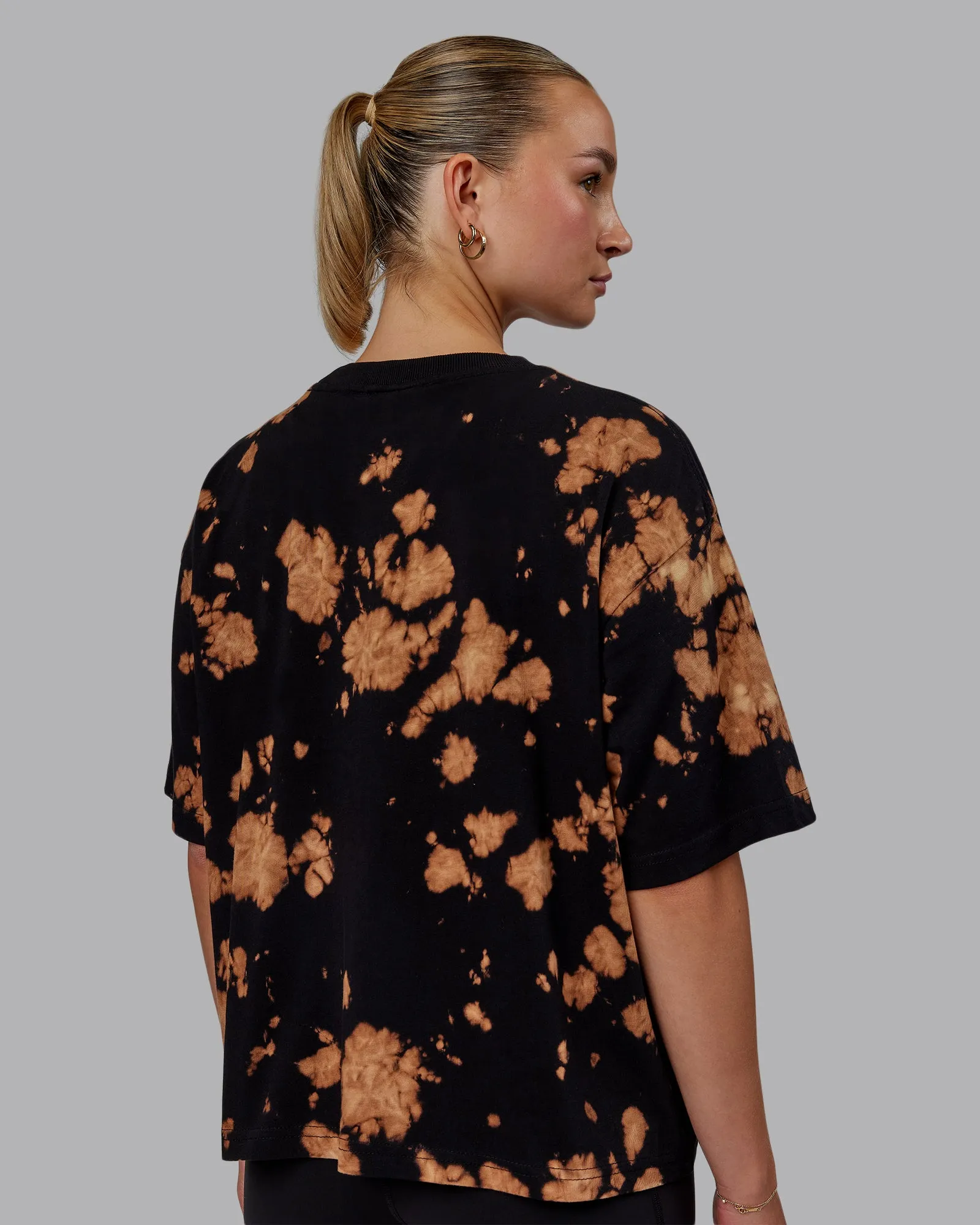 1% Better Heavyweight Cropped Tee - Black-Bleach-Tiedye