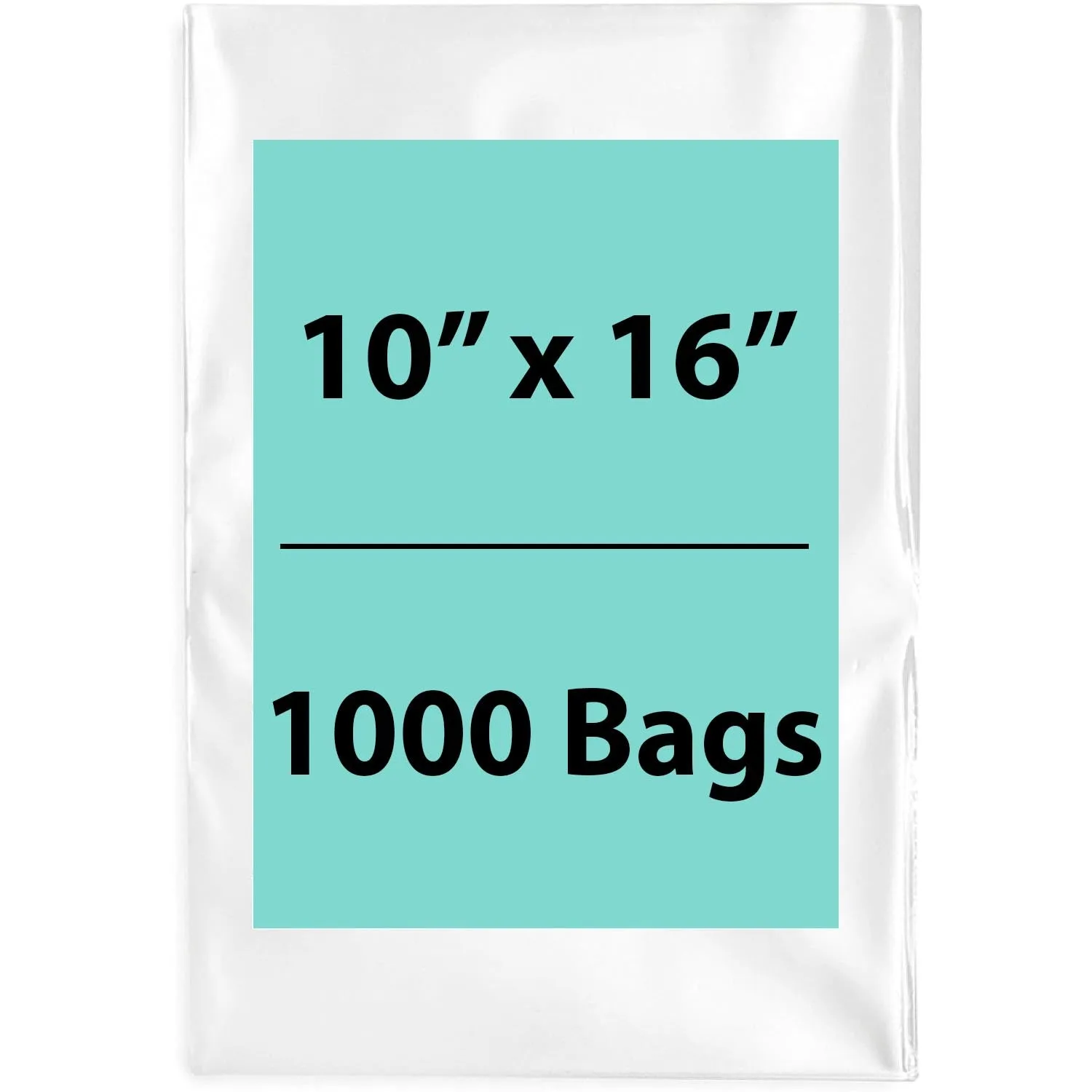 10X16 inches Clear Flat Poly Bags 1Mil Open Top (LDPE)