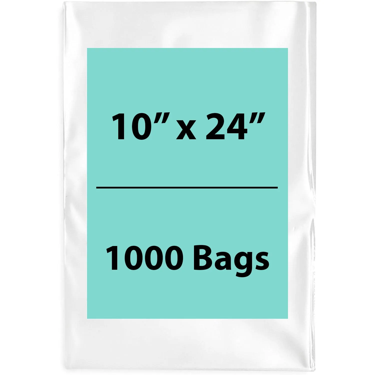 10X24 inches Clear Flat Poly Bags 1.5Mil Open Top (LDPE)