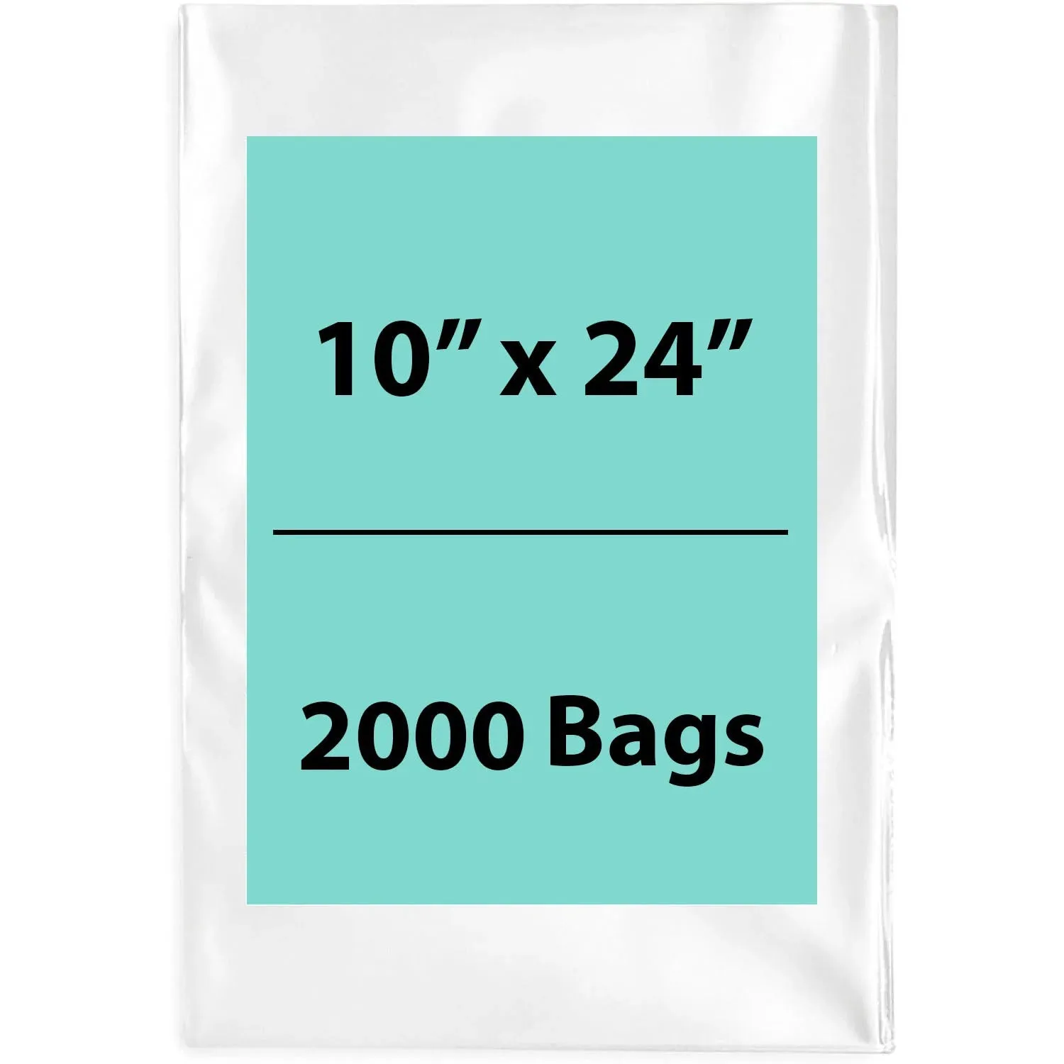 10X24 inches Clear Flat Poly Bags 1.5Mil Open Top (LDPE)