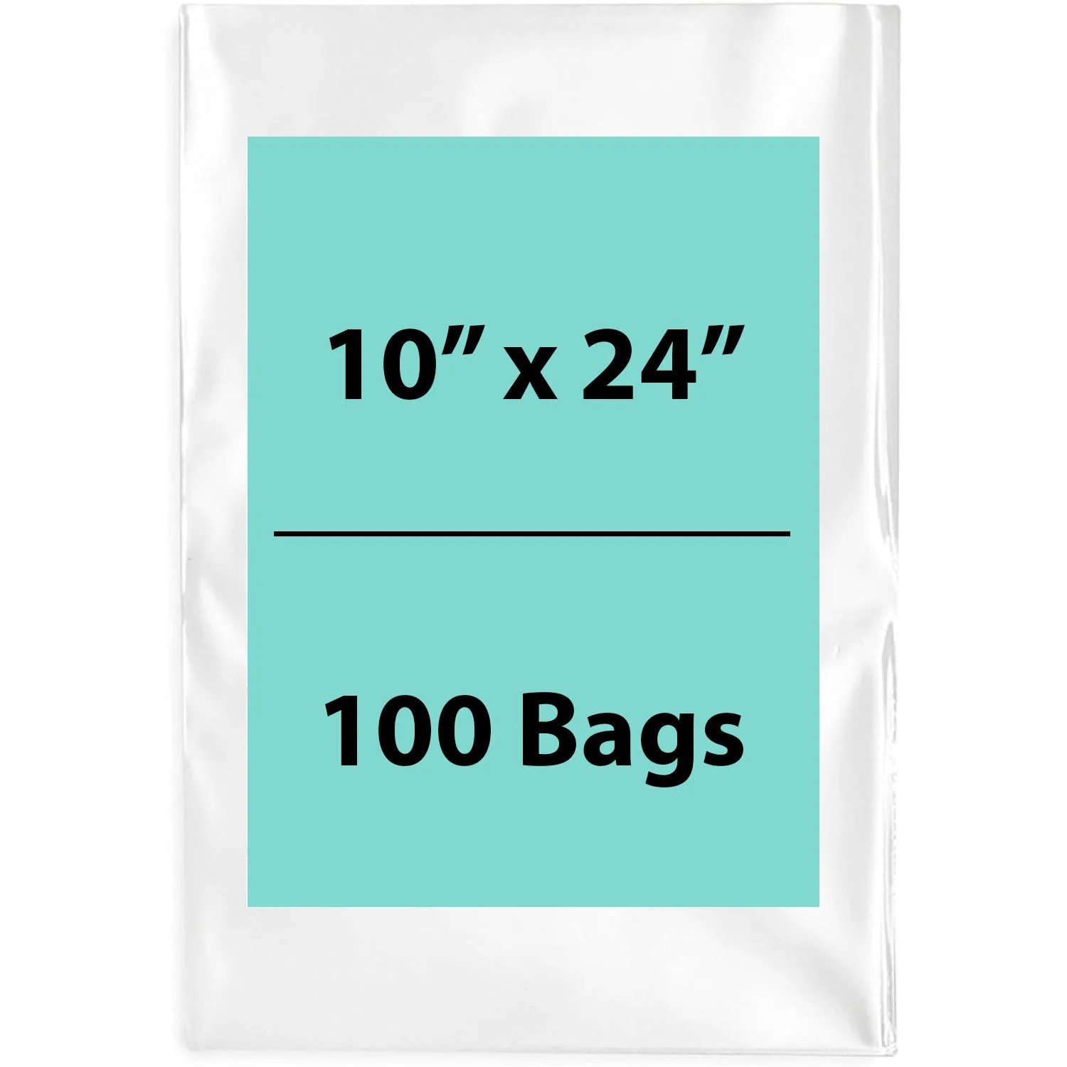 10X24 inches Clear Flat Poly Bags 1.5Mil Open Top (LDPE)