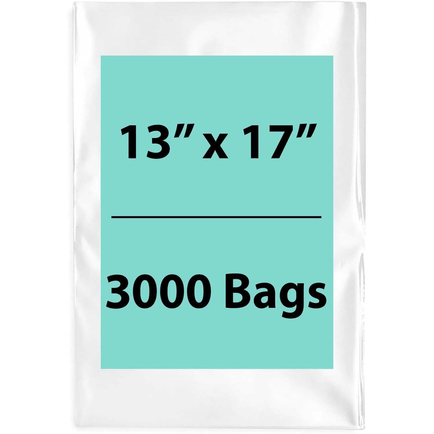 13X17 inches Clear Flat Poly Bags 1Mil Open Top (LDPE)
