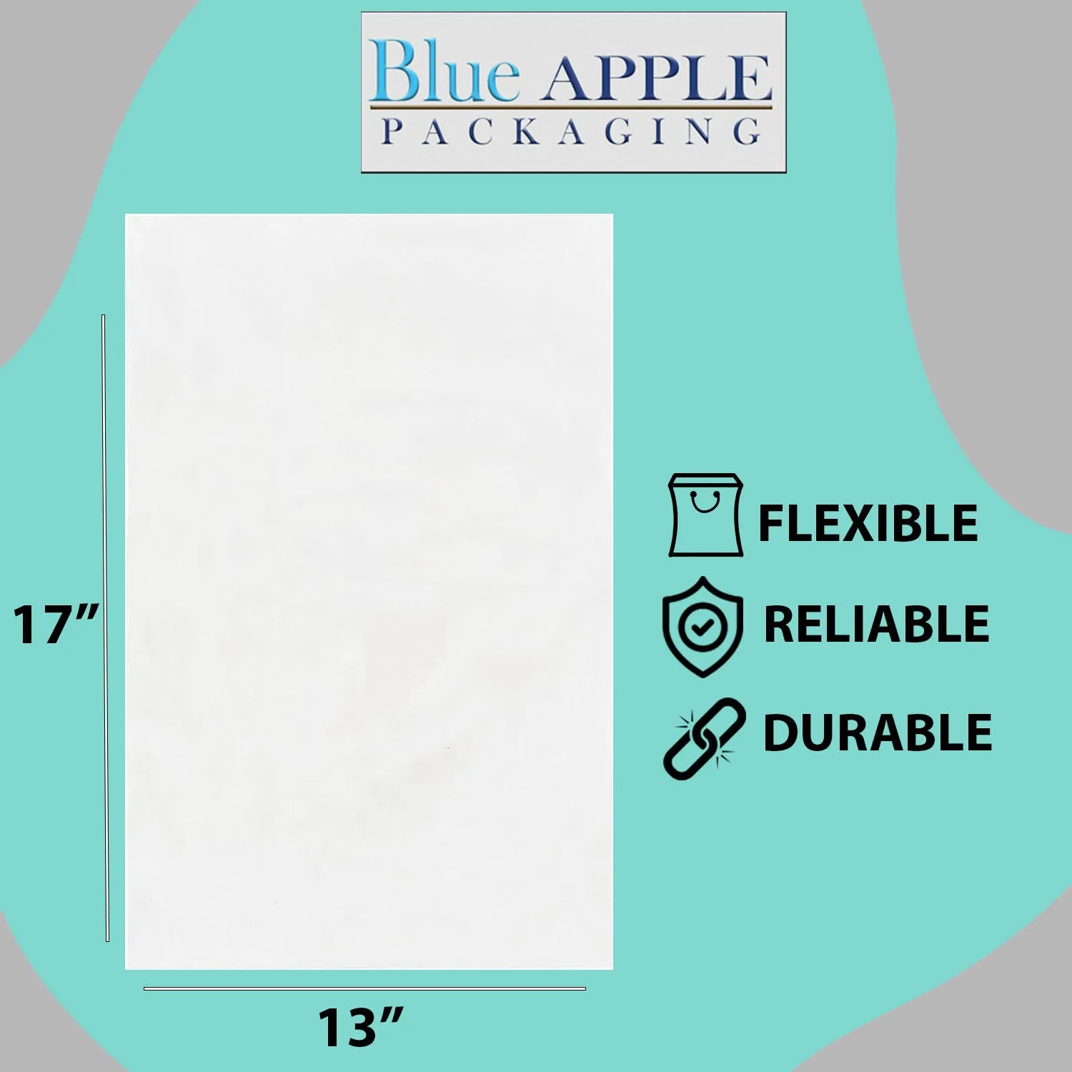 13X17 inches Clear Flat Poly Bags 1Mil Open Top (LDPE)