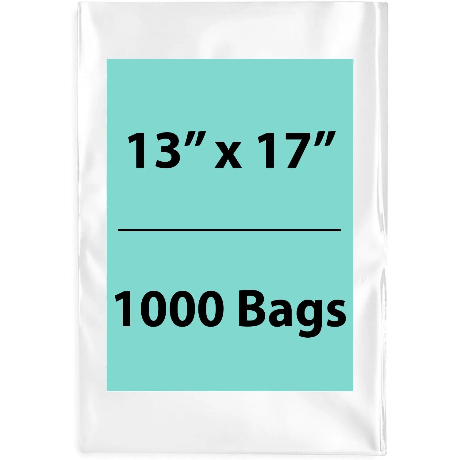 13X17 inches Clear Flat Poly Bags 1Mil Open Top (LDPE)