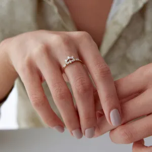14k Gold Baguette Eyelash Ring