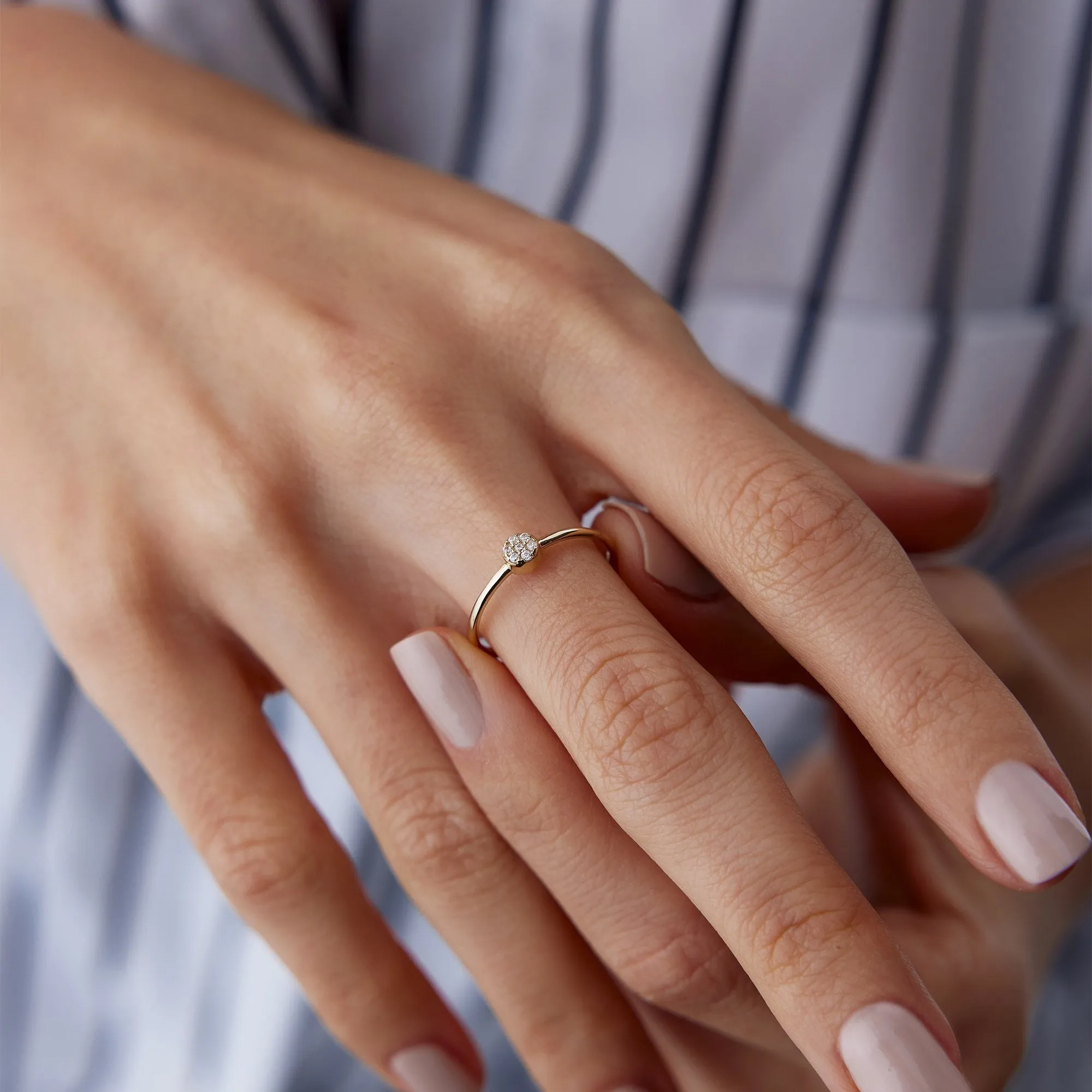 14k Gold Mini Circle Ring
