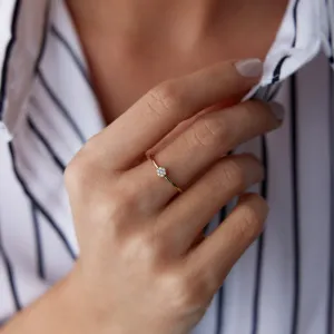 14k Gold Mini Circle Ring