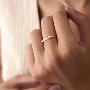 14k Gold Ribbon Solitaire Ring