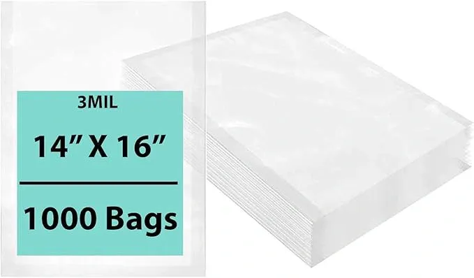 14X16 inches Vacuum Seal Bags for Food Packaging 3 Mil Co-Extruded