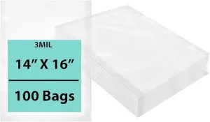 14X16 inches Vacuum Seal Bags for Food Packaging 3 Mil Co-Extruded