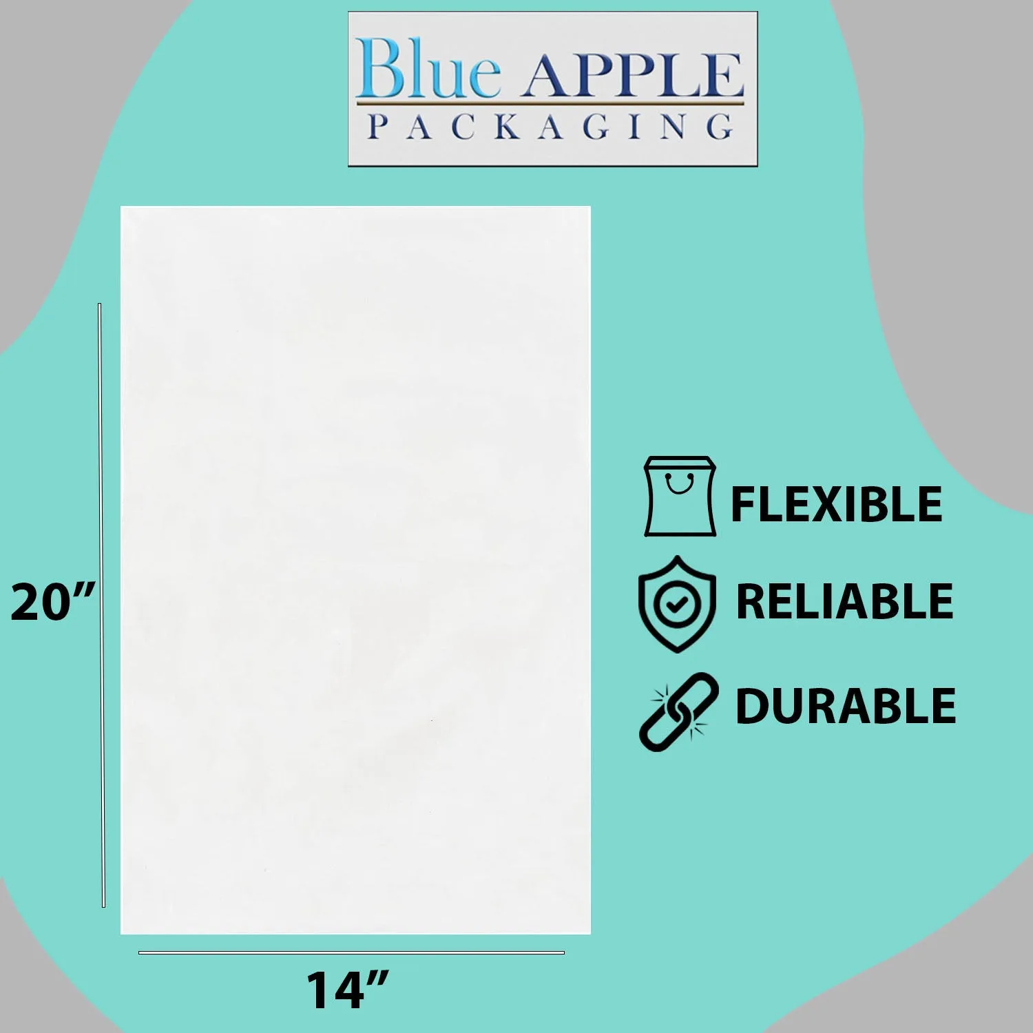 14X20 inches Clear Flat Poly Bags 1.5Mil Open Top (LDPE)