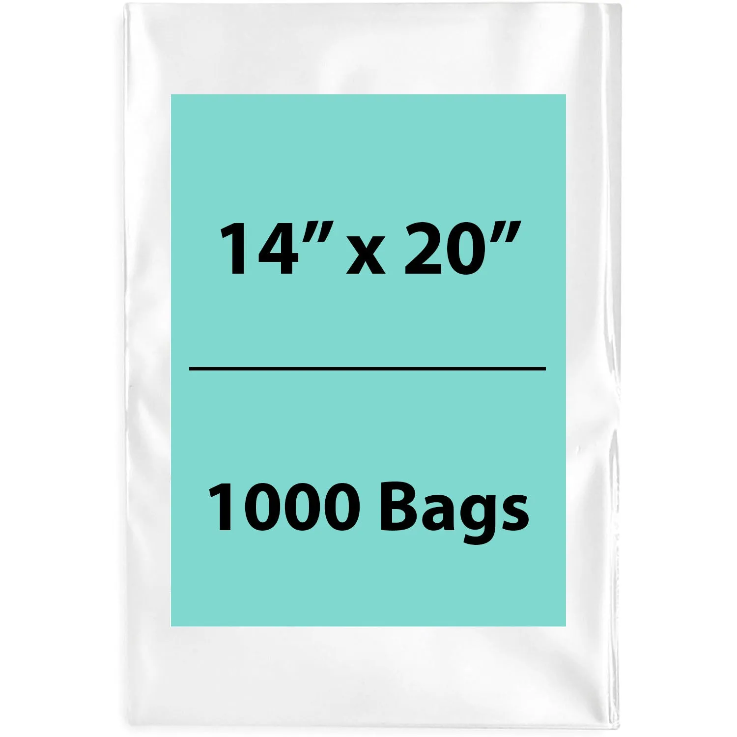 14X20 inches Clear Flat Poly Bags 1.5Mil Open Top (LDPE)