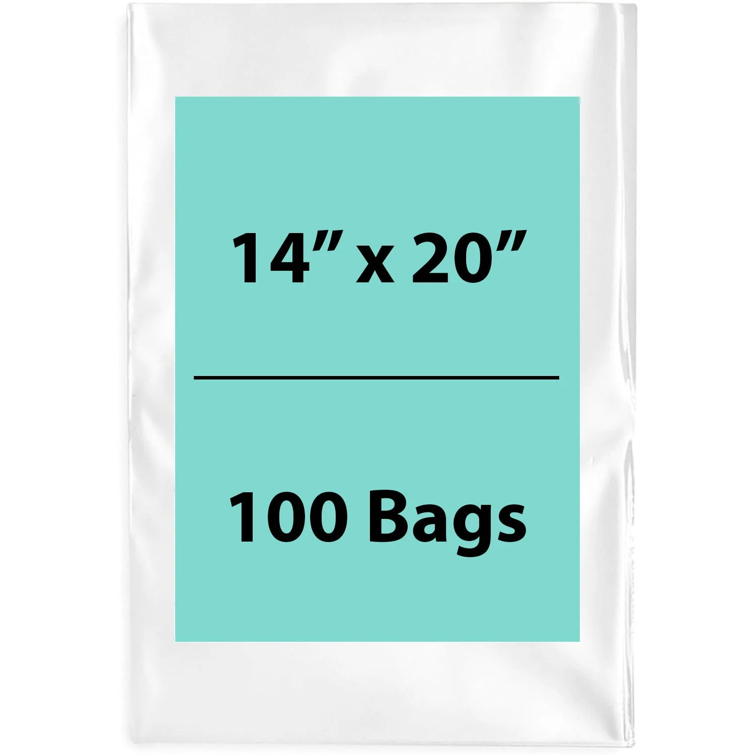 14X20 inches Clear Flat Poly Bags 1.5Mil Open Top (LDPE)