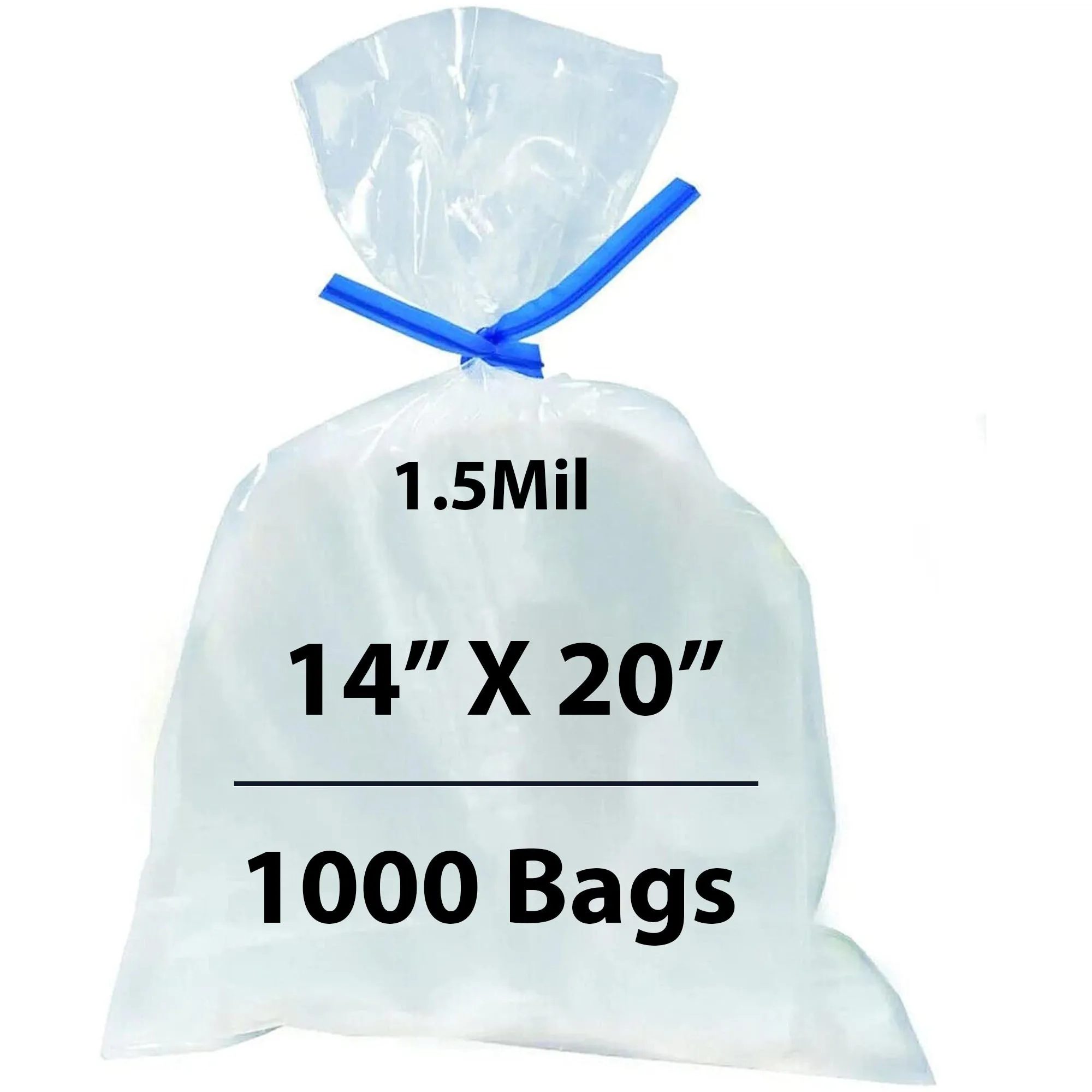 14X20 inches Polypropylene Bags 1.5 Mil Clear Flat