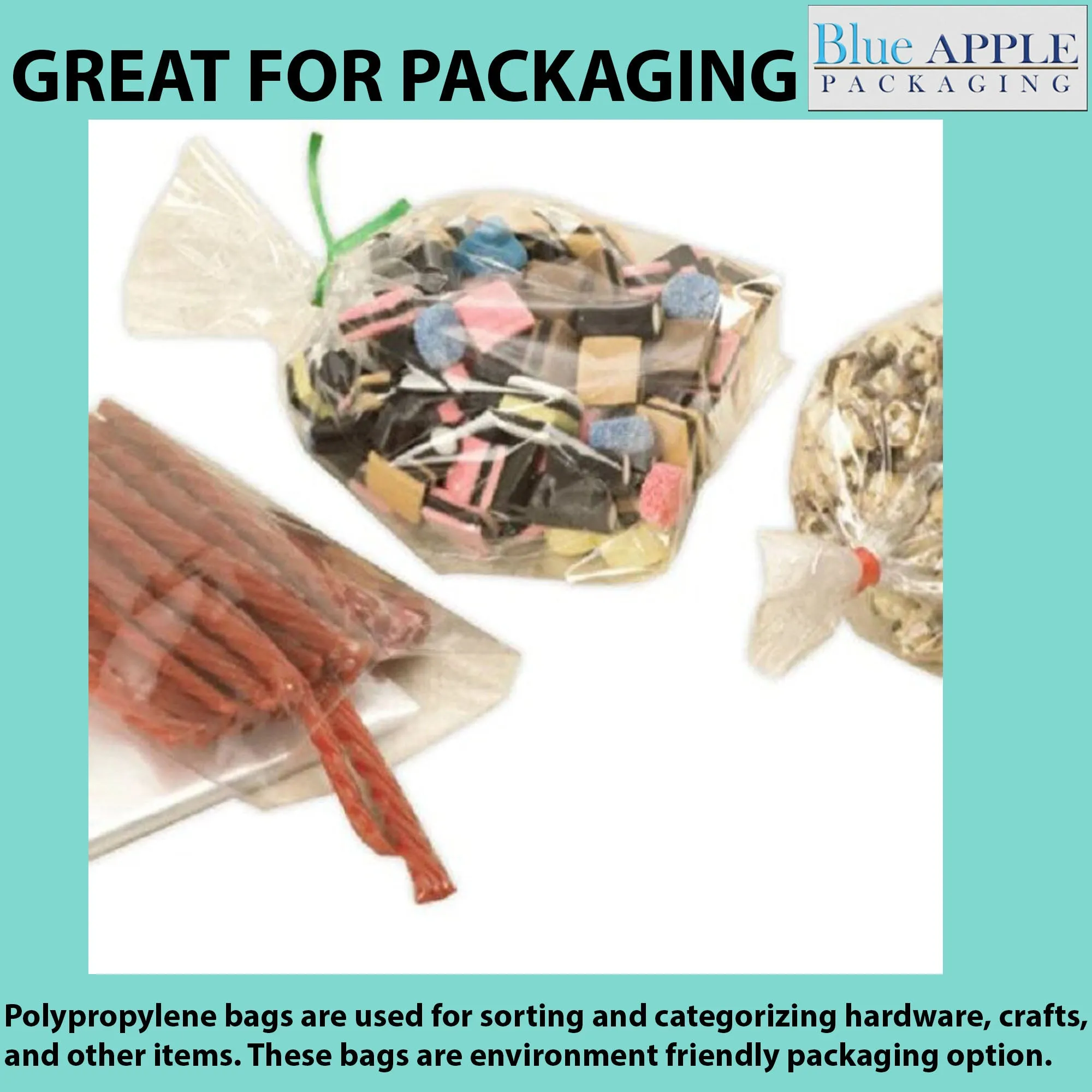 14X20 inches Polypropylene Bags 1.5 Mil Clear Flat