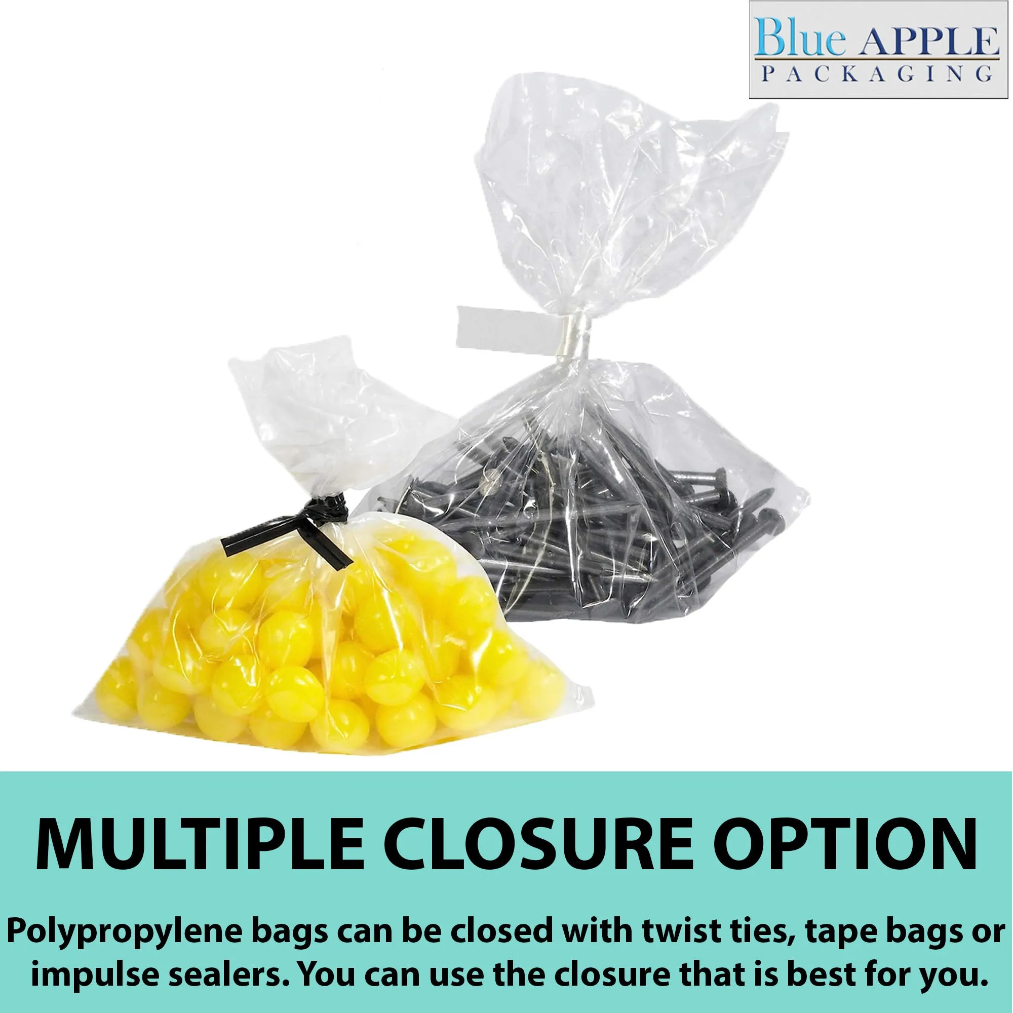 14X20 inches Polypropylene Bags 1.5 Mil Clear Flat