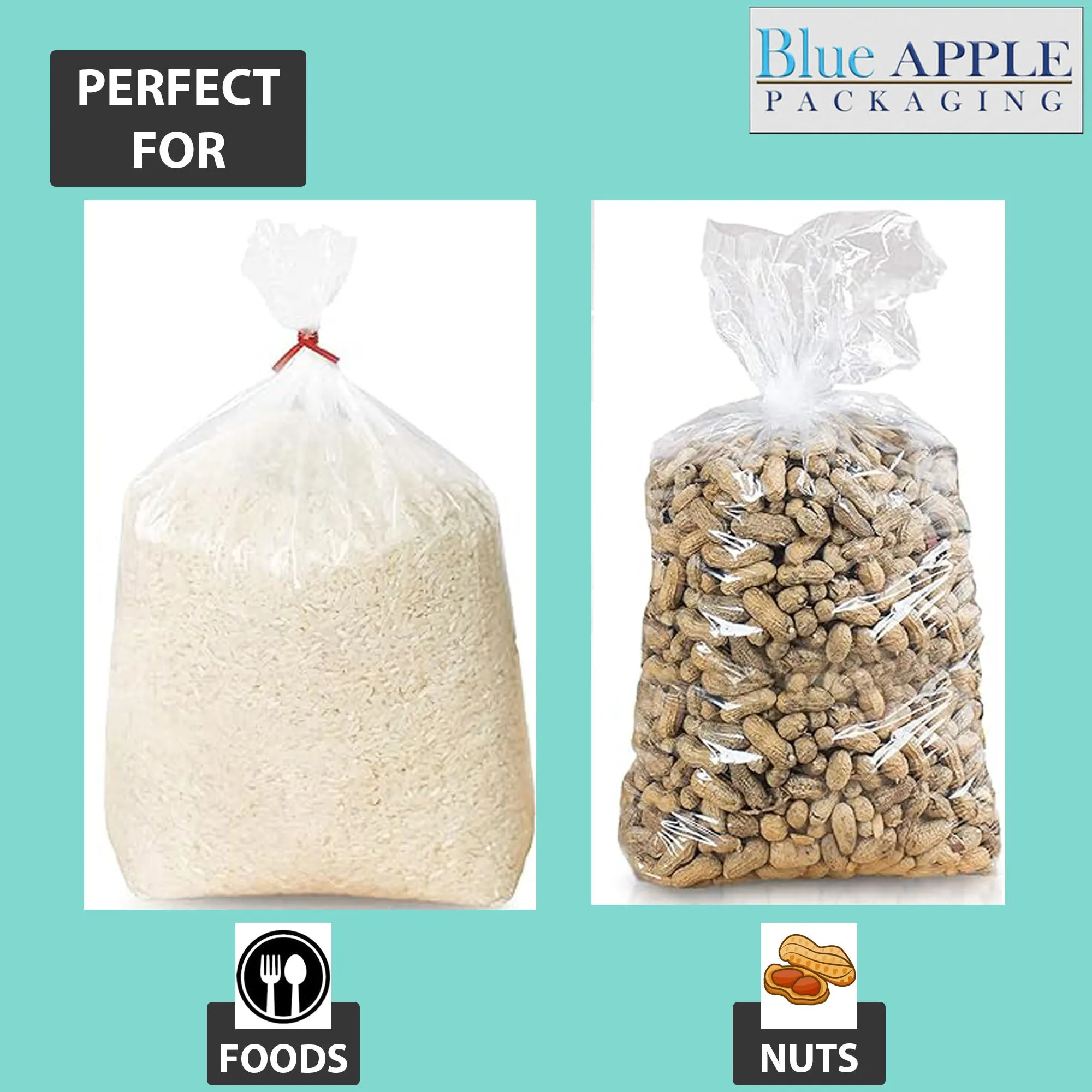 16X12X24 inches Gusseted Poly Bags Clear 1.5 Mil Low Density LDPE