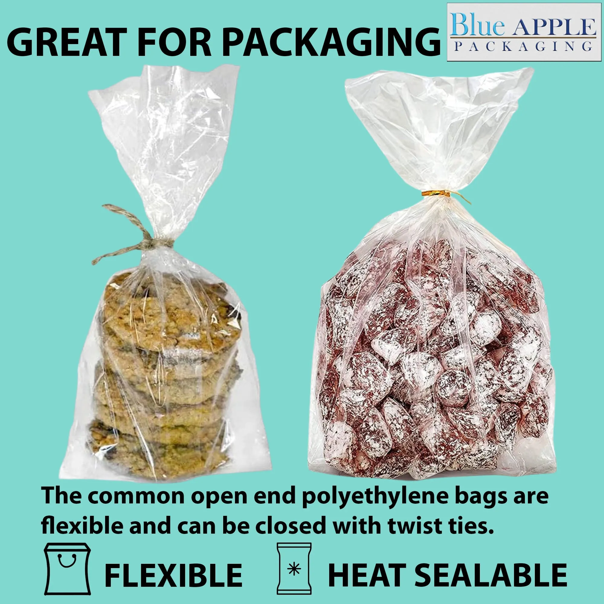 16X12X24 inches Gusseted Poly Bags Clear 1.5 Mil Low Density LDPE