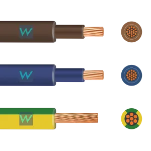 1m Flexi Meter Tails Pack 19-Strand 25mm Brown/Brown & Blue/Blue 6181YF & 16mm Green/Yellow 6491X - 1m