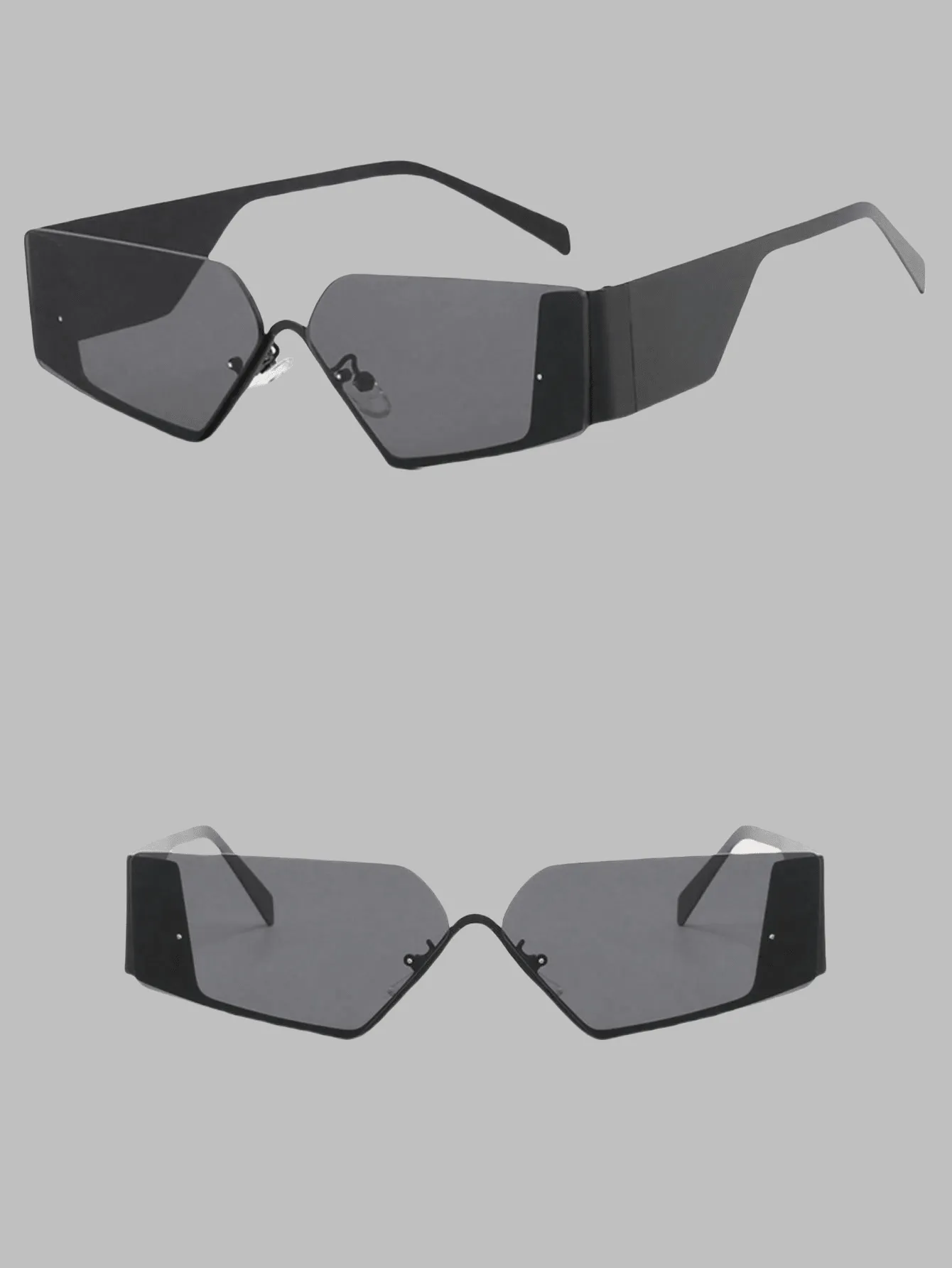 1pc Rimless Sunglasses - Black