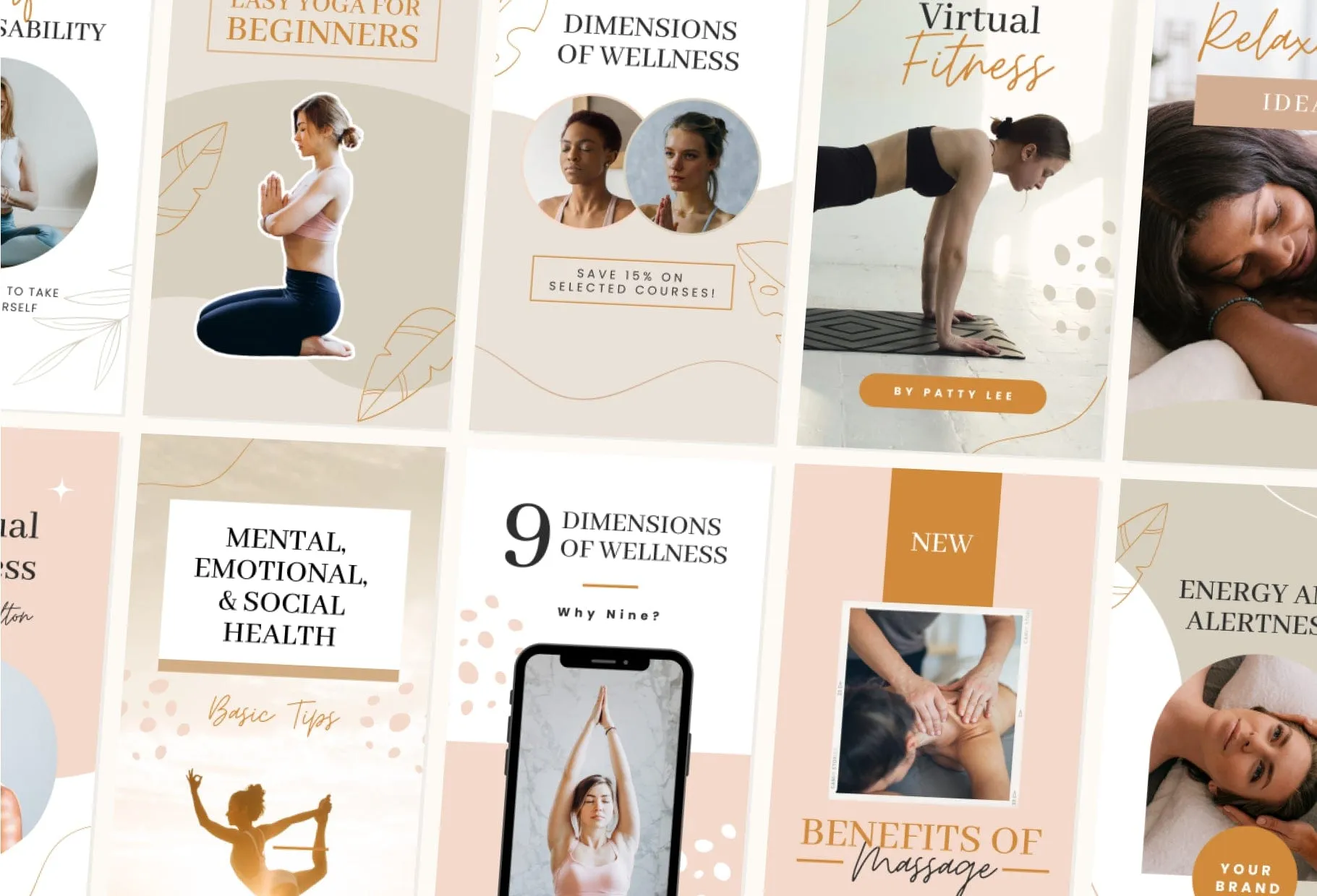 20 Bohemian Instagram Reel Covers Wellness Canva Templates