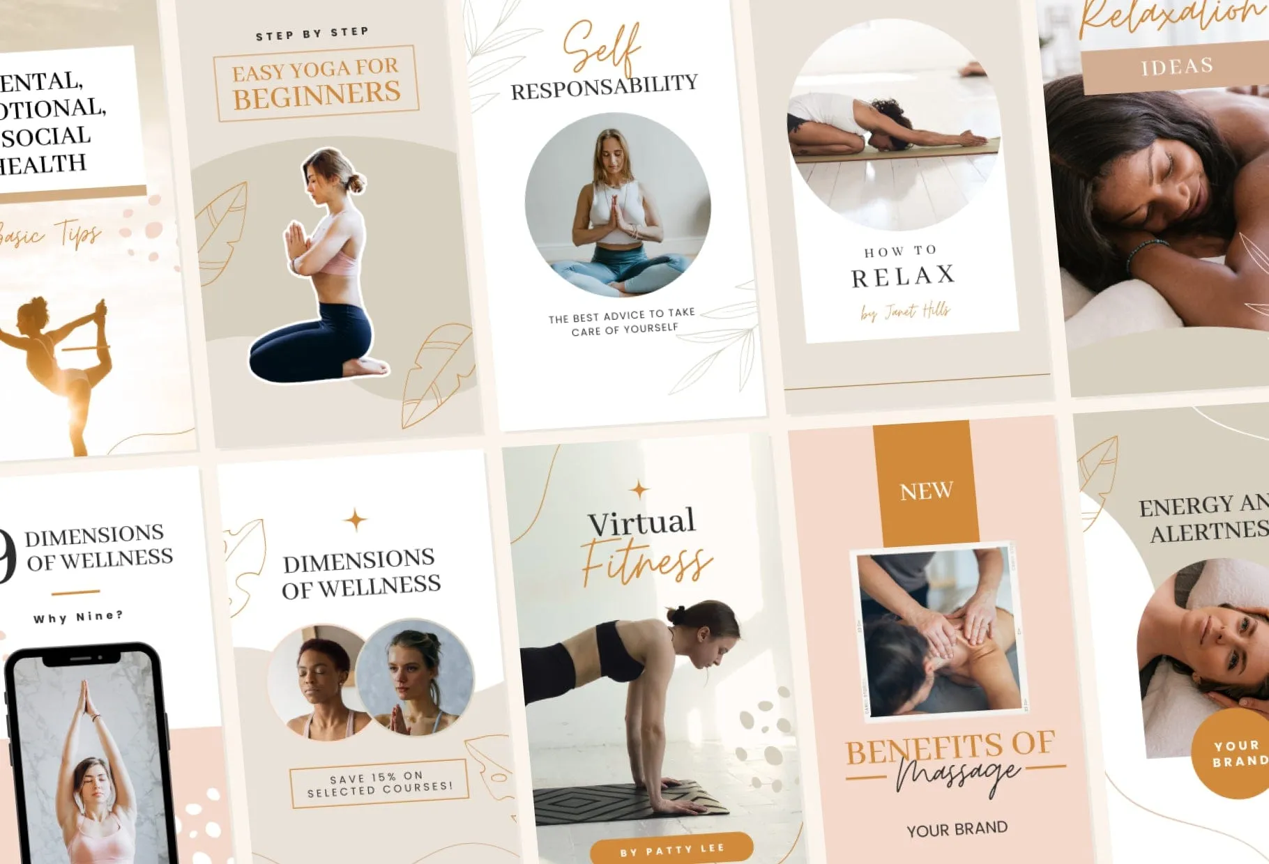 20 Bohemian Instagram Reel Covers Wellness Canva Templates