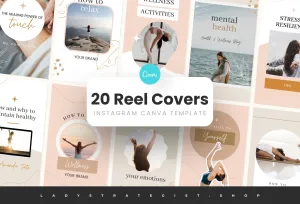 20 Bohemian Instagram Reel Covers Wellness Canva Templates