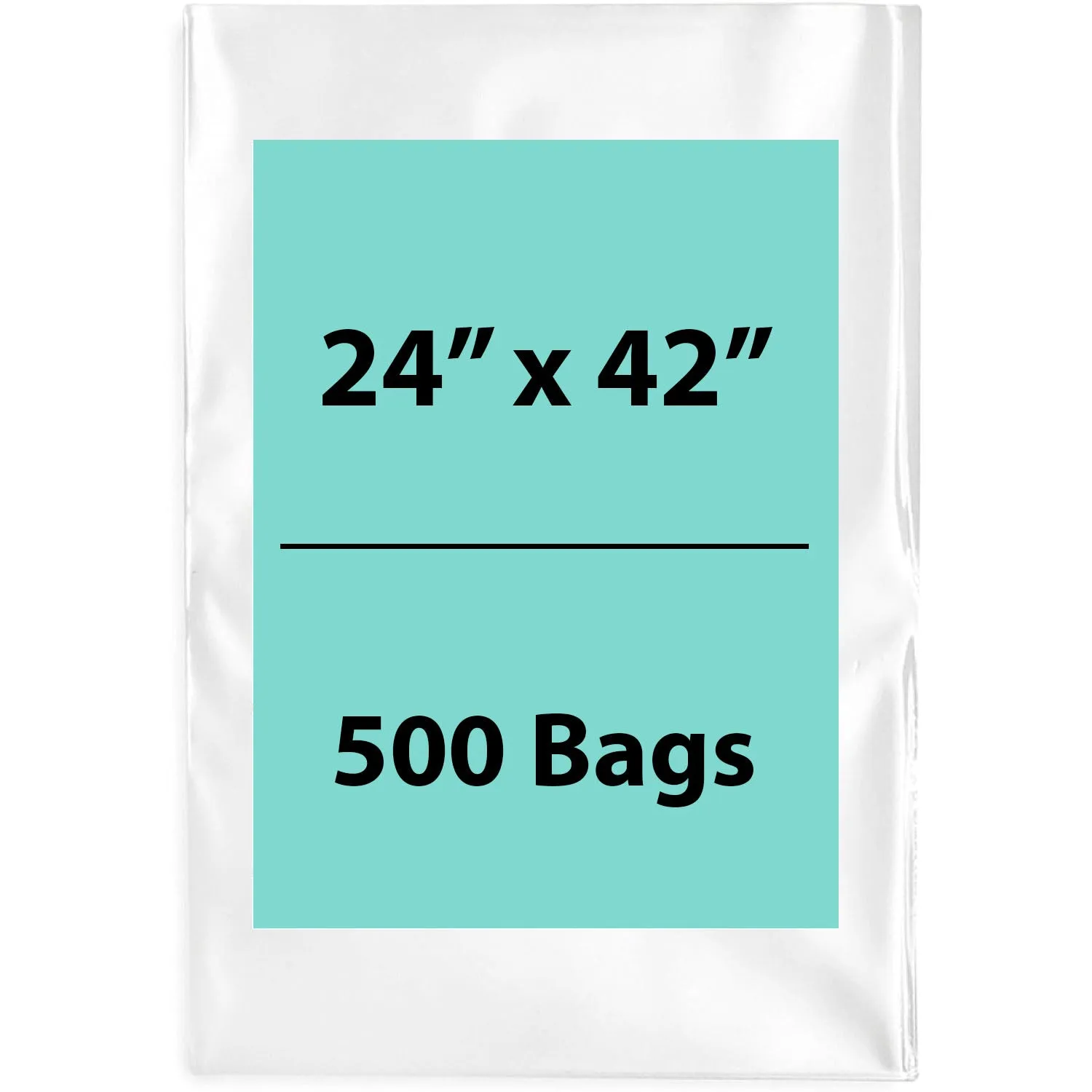 24X42 inches Clear Flat Poly Bags 1.5Mil Open Top (LDPE)