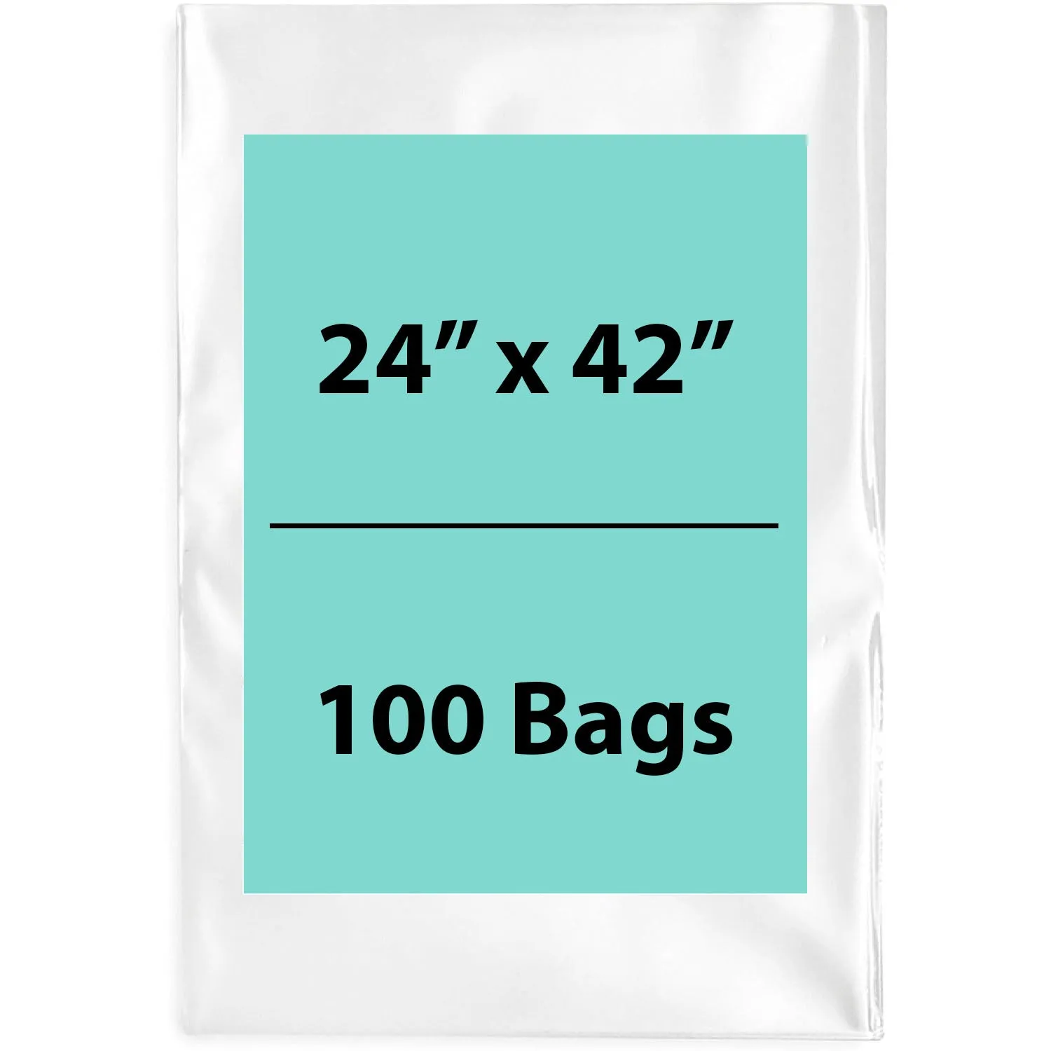 24X42 inches Clear Flat Poly Bags 1.5Mil Open Top (LDPE)