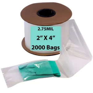 2X4 Inches Kwik-Fill® Pre-Opened Poly Bags on Roll 2.75 Mil AutoBags 2000/RL