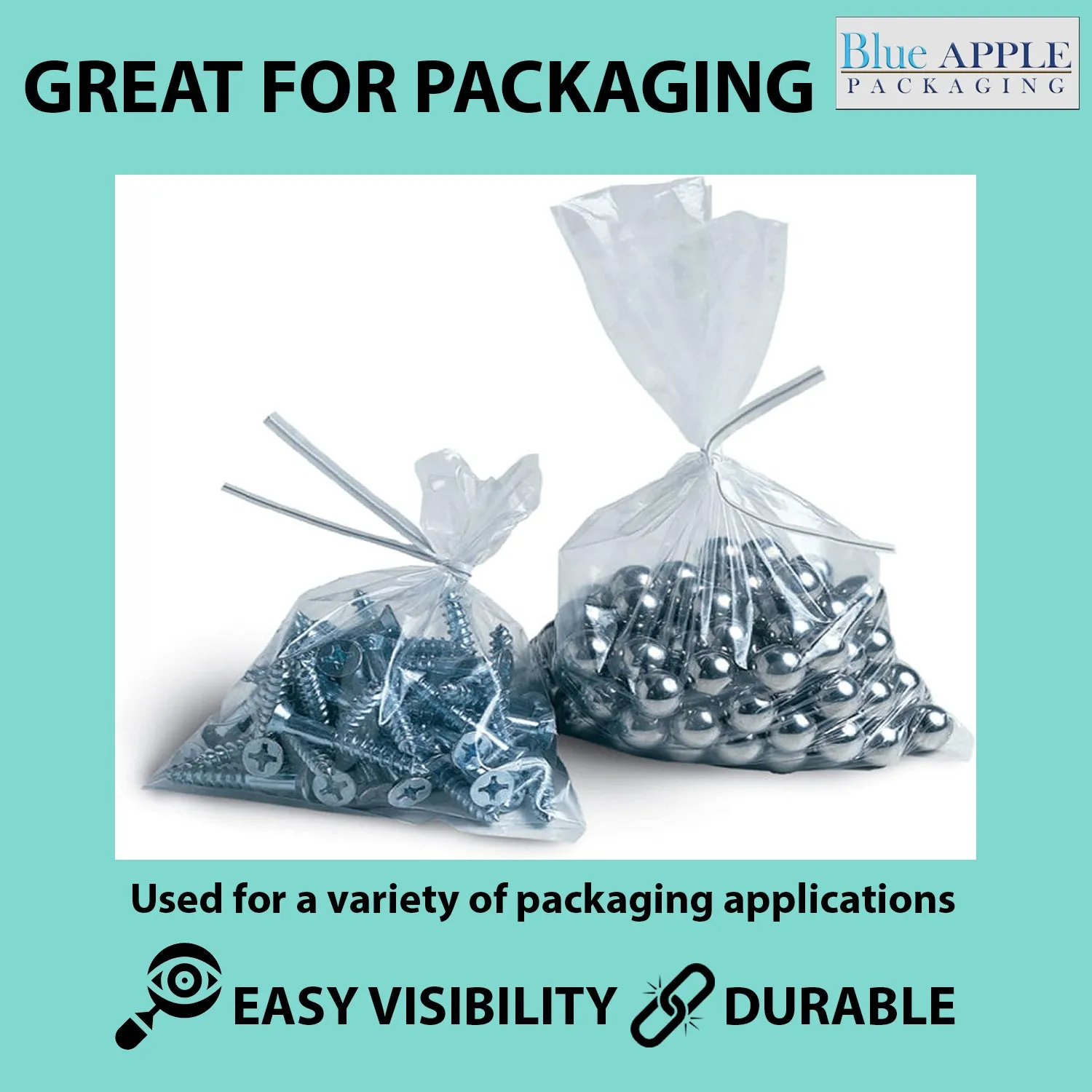 38X65 inches Clear Flat Poly Bags 3Mil Open Top (LDPE)