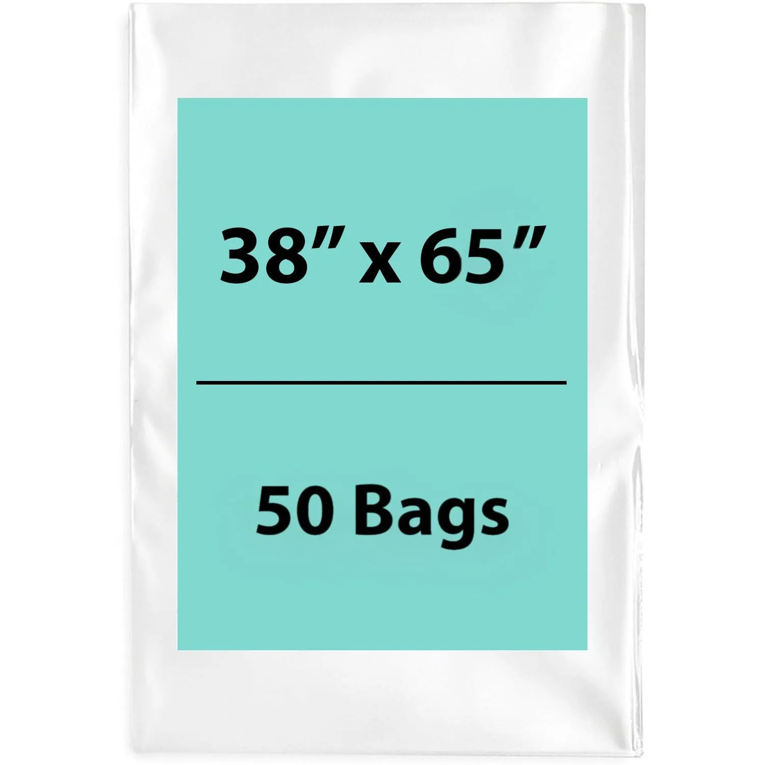 38X65 inches Clear Flat Poly Bags 3Mil Open Top (LDPE)