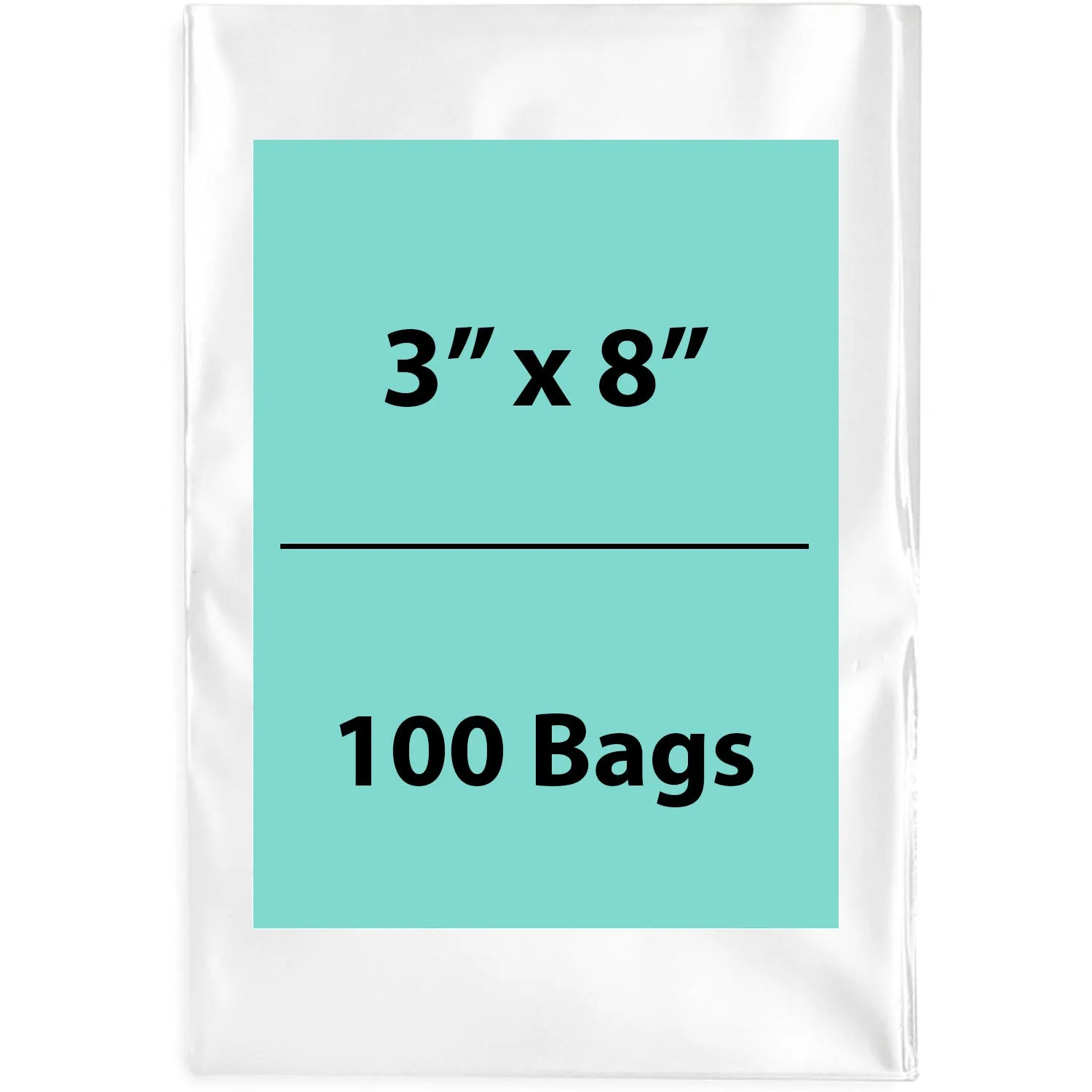 3X8 inches Clear Flat Poly Bags 2Mil Open Top (LDPE)