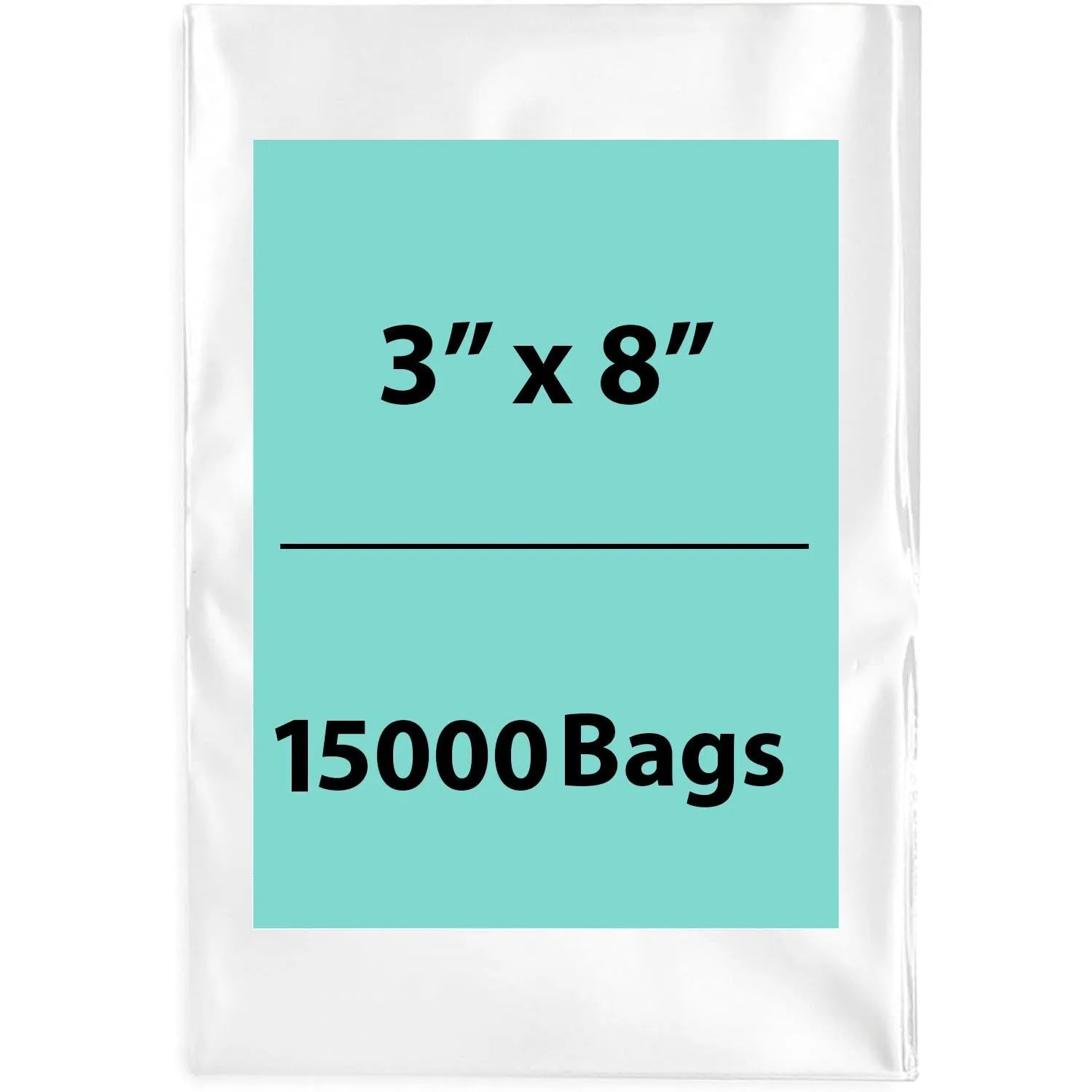 3X8 inches Clear Flat Poly Bags 2Mil Open Top (LDPE)