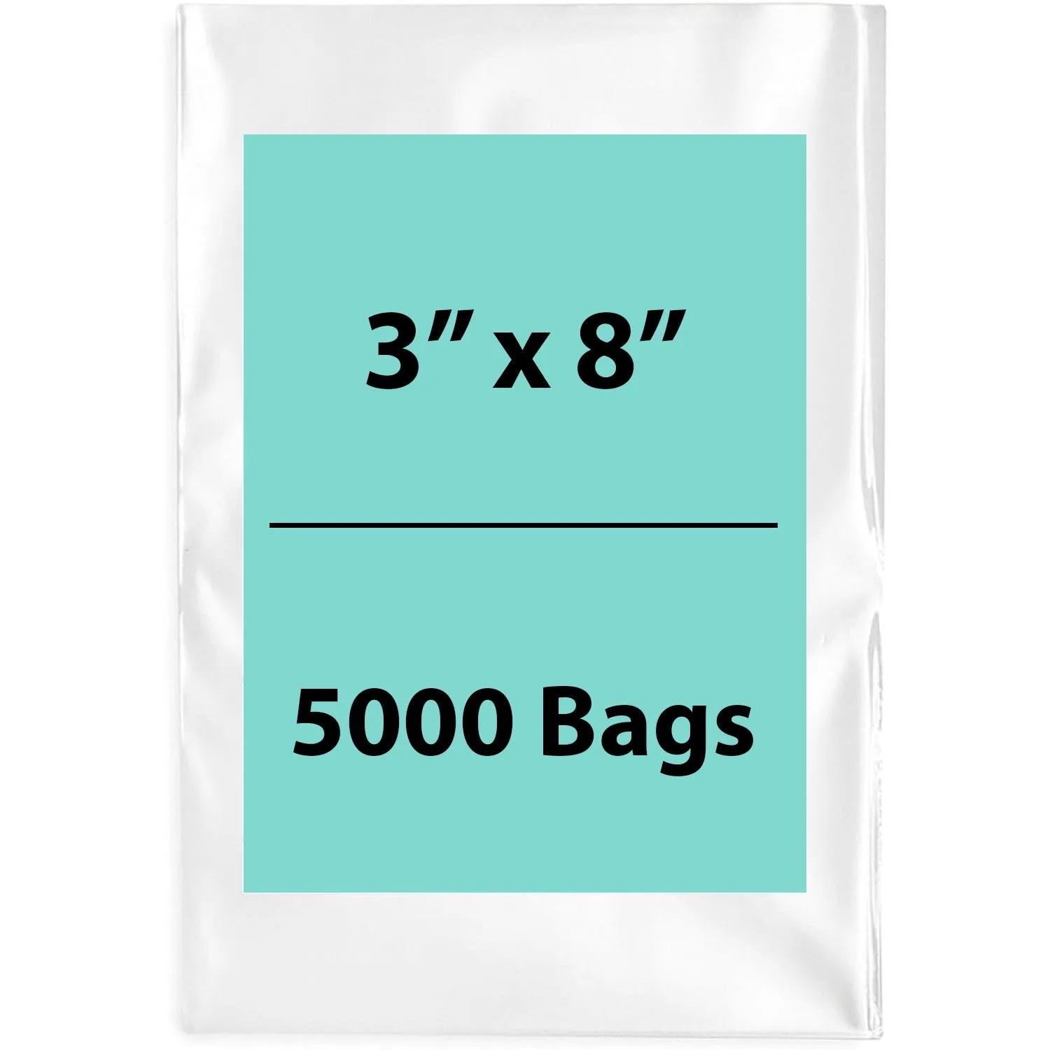 3X8 inches Clear Flat Poly Bags 2Mil Open Top (LDPE)