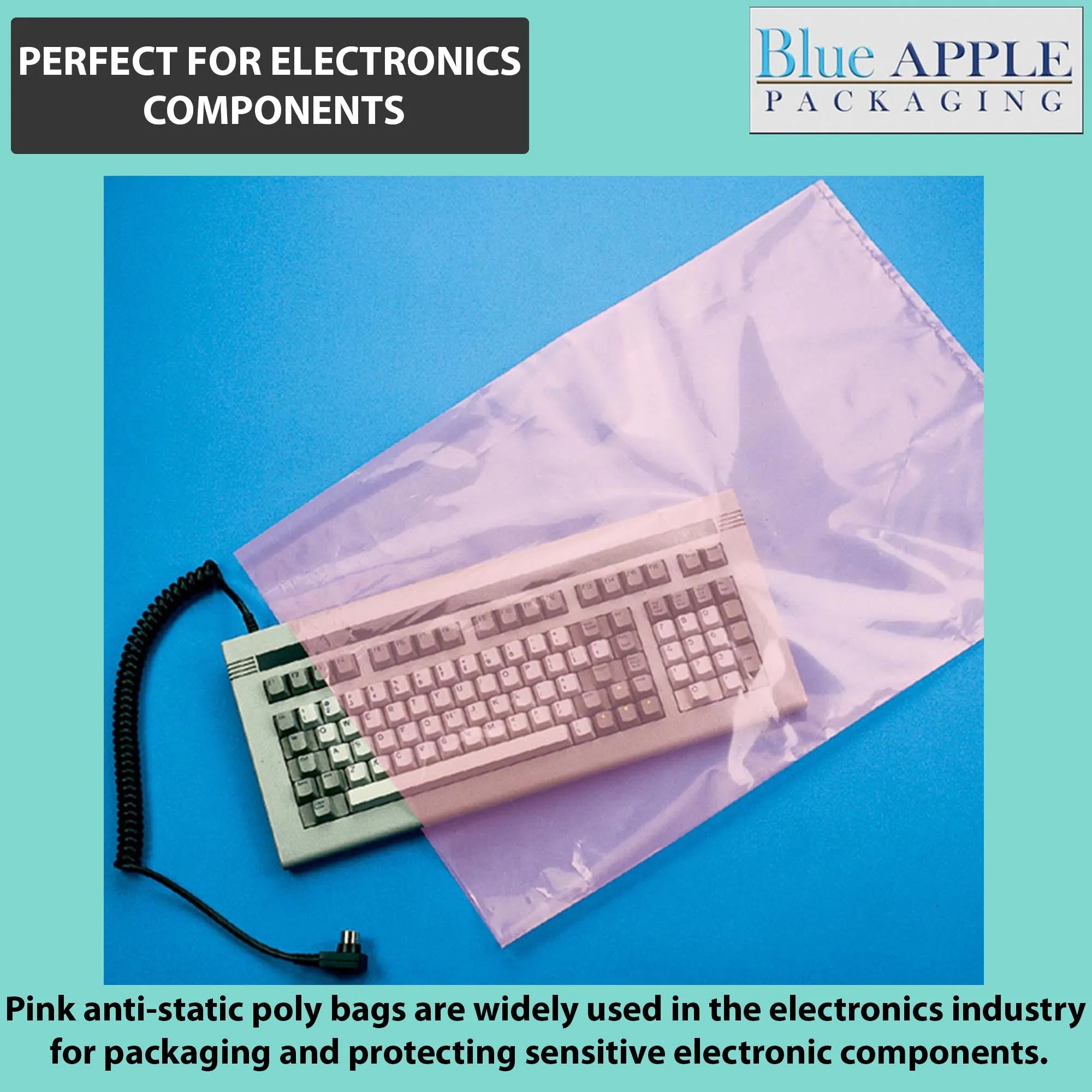 4X5 inches Pink Anti Static Bags 6 Mil Flat