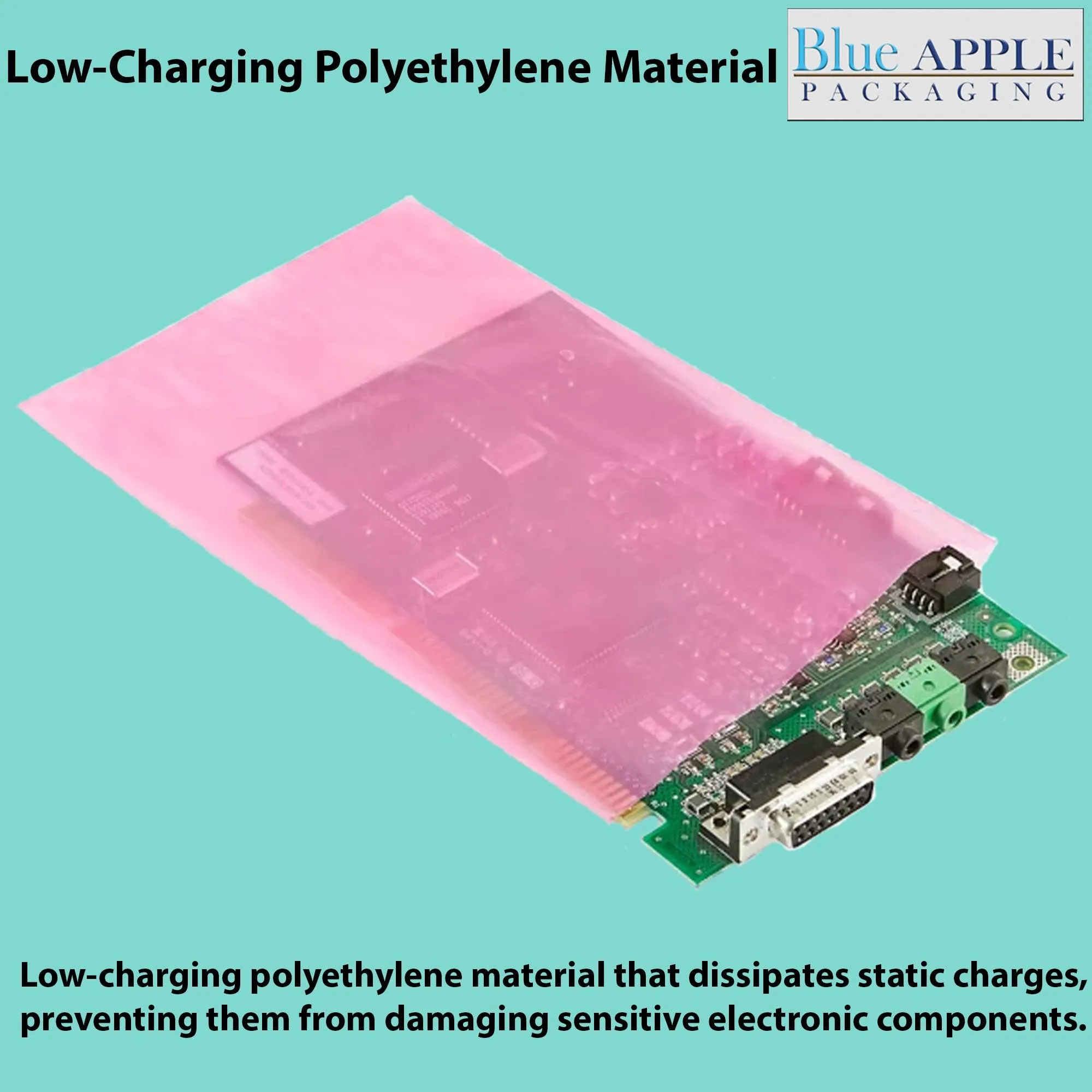 4X5 inches Pink Anti Static Bags 6 Mil Flat