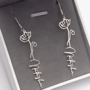 554. Floral Earrings Hoop- Copper / Stainless Steel