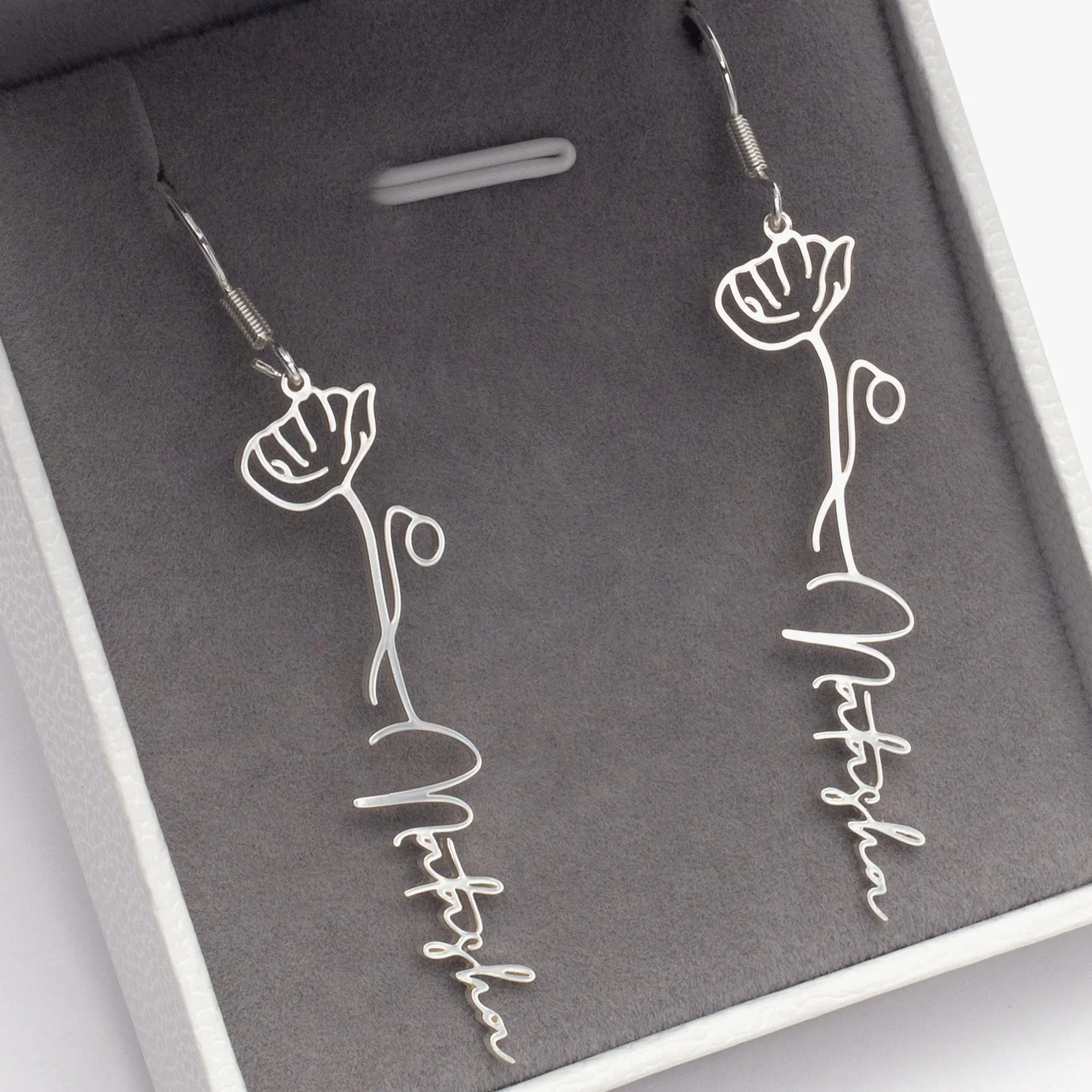 554. Floral Earrings Hoop- Copper / Stainless Steel