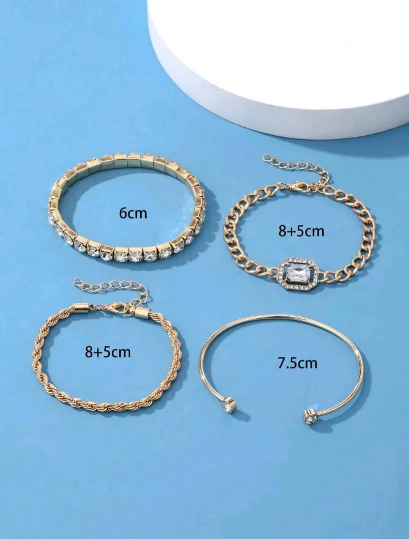 5pcs Bohemian Style Butterfly Circle Bracelet Set With Open End