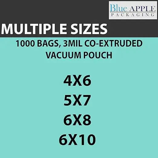 5X7 inches Vacuum Seal Bags for Food Packaging 3 Mil Co-Extruded