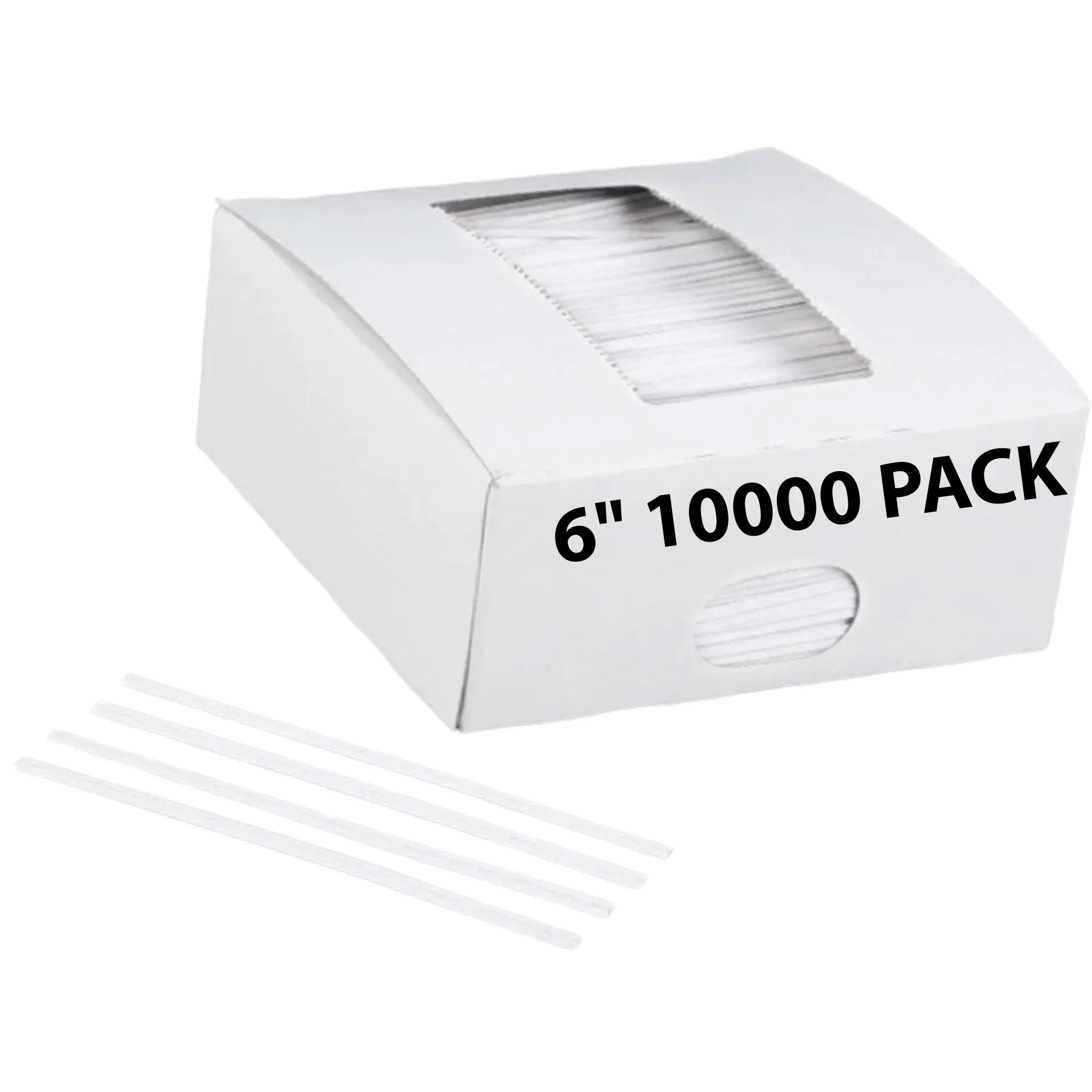 6 Inch Pre-cut White Plastic Twist Ties for Bags