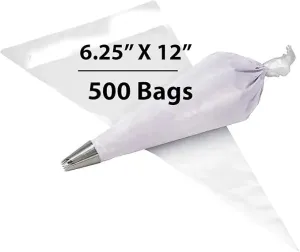 6.25X12 inches Piping Bags for Pastry, Cakes 3.25 Mil Tuf-R® LLDPE