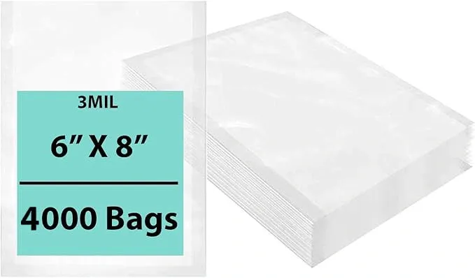 6X8 inches Vacuum Seal Bags for Food Packaging 3 Mil Co-Extruded