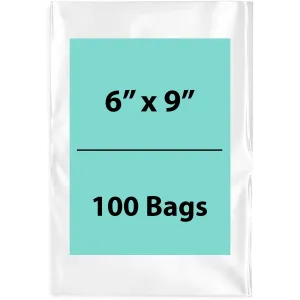 6X9 inches Clear Flat Poly Bags 4Mil Open Top (LDPE)