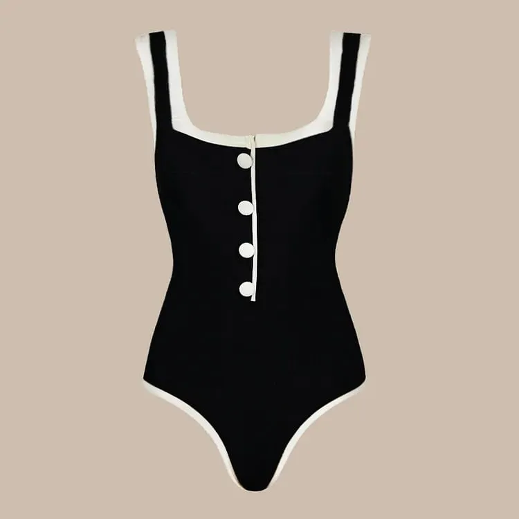 84Volt  Color Blocking Skrit Two Piece Swimsuit Set - As shown / S