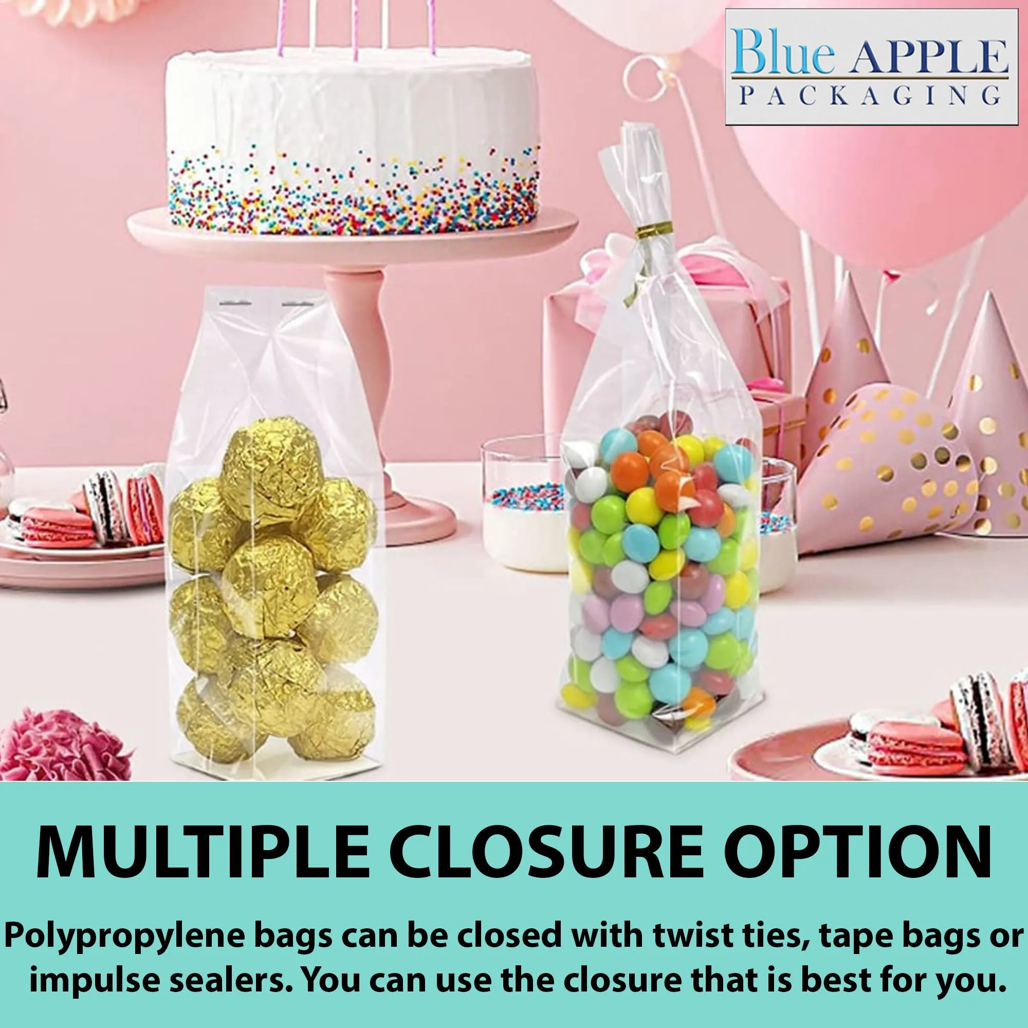 8X3X15 Inches Gusseted Polypropylene Bags 1.5 Mil Side Gusset
