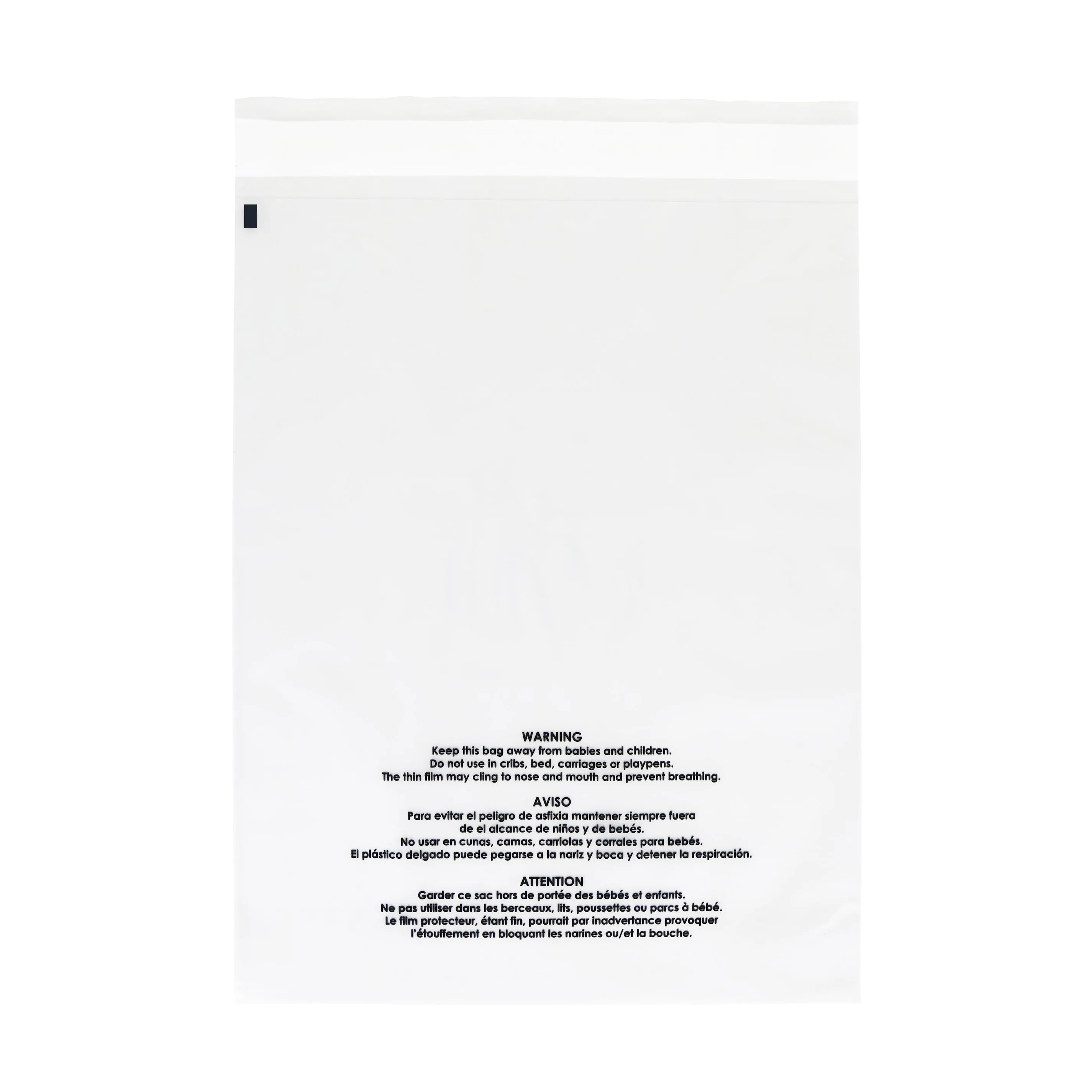 9" x 12" (100/200/1000 Pack) Self Seal Clear Poly Bags with Suffocation Warning 1.5 Mil