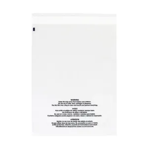 9" x 12" (100/200/1000 Pack) Self Seal Clear Poly Bags with Suffocation Warning 1.5 Mil