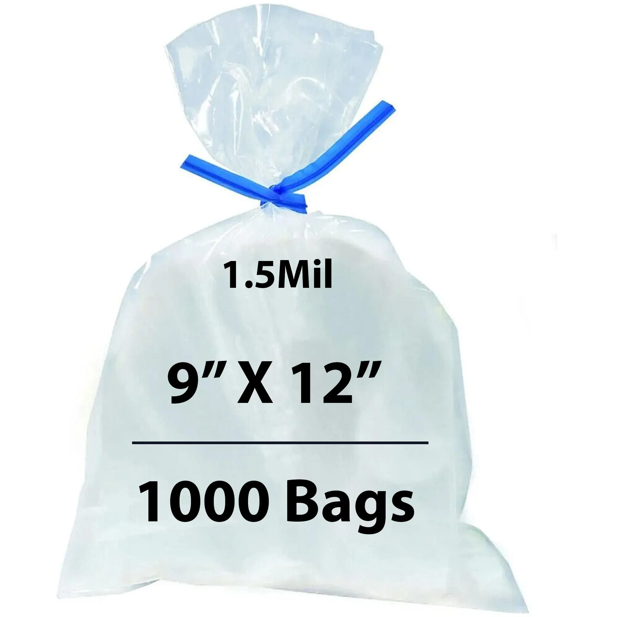 9X12 inches Polypropylene Bags 1.5 Mil Clear Flat